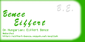 bence eiffert business card